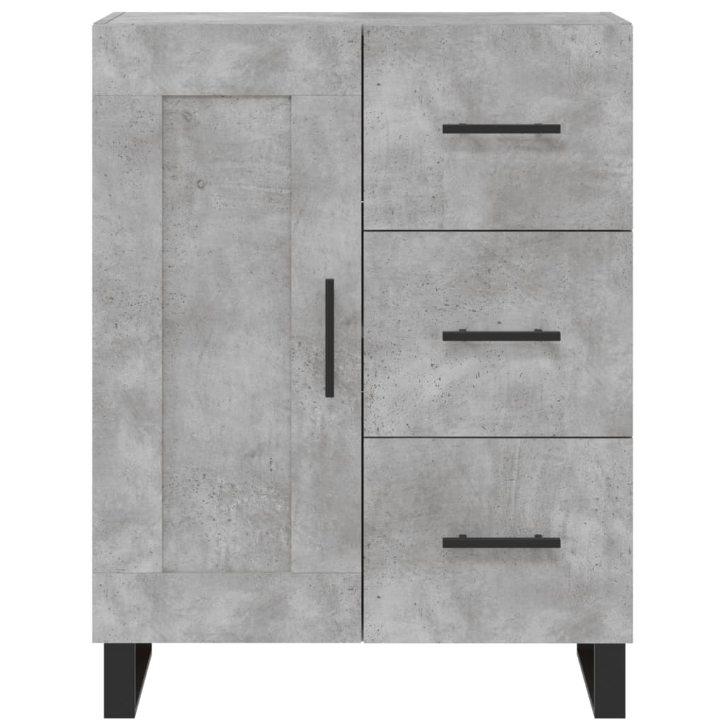 Buffet haut Gris béton 69,5x34x180 cm Bois d'ingénierie - XIOS