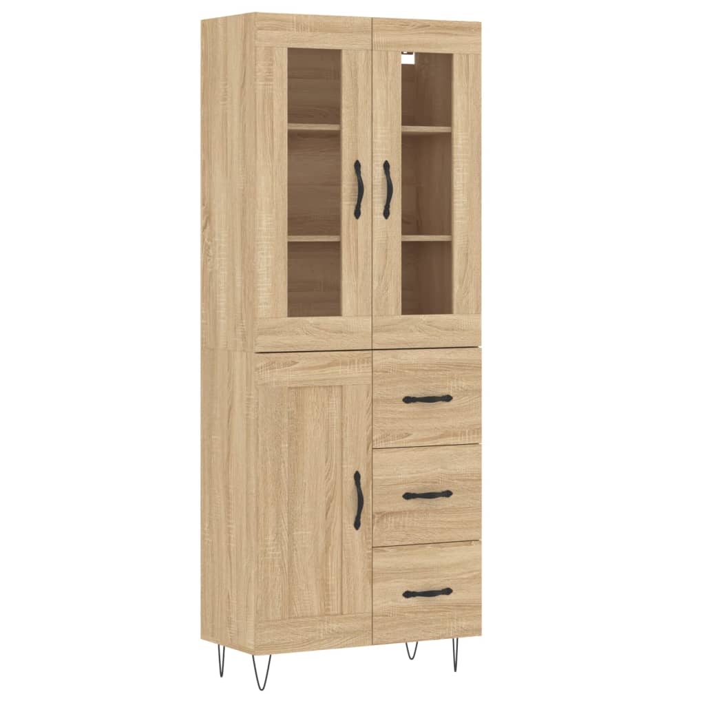 Buffet haut Chêne sonoma 69,5x34x180 cm Bois d'ingénierie