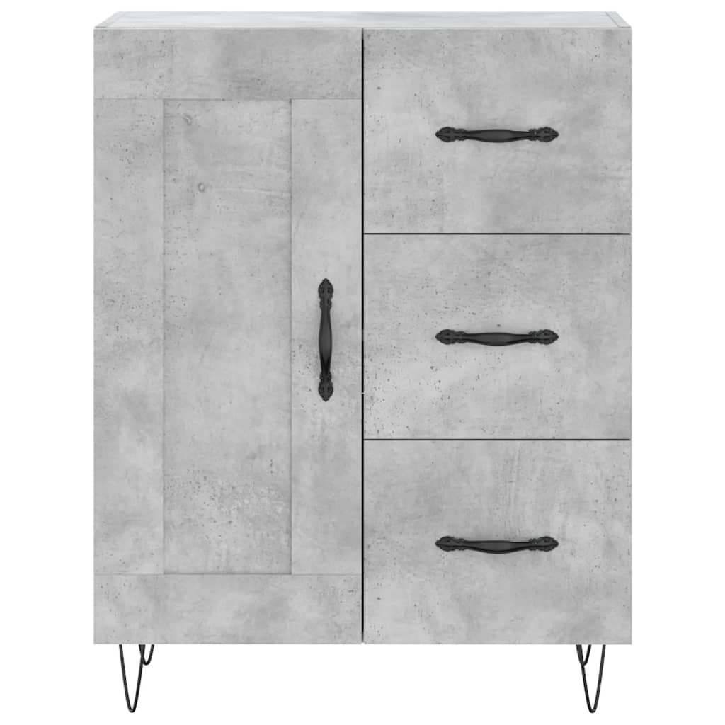 Buffet haut Gris béton 69,5x34x180 cm Bois d'ingénierie - XIOS
