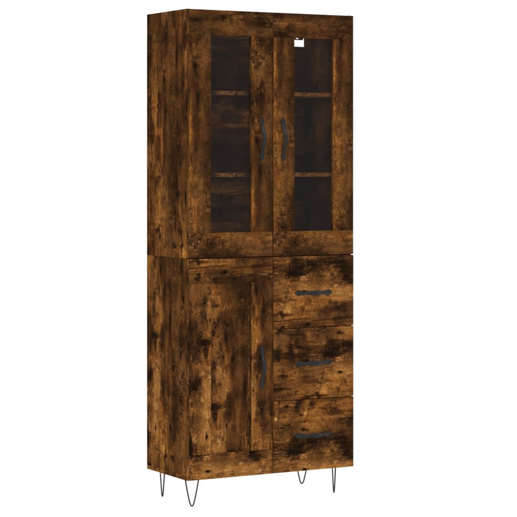 Buffet haut Chêne fumé 69,5x34x180 cm Bois d'ingénierie - XIOS