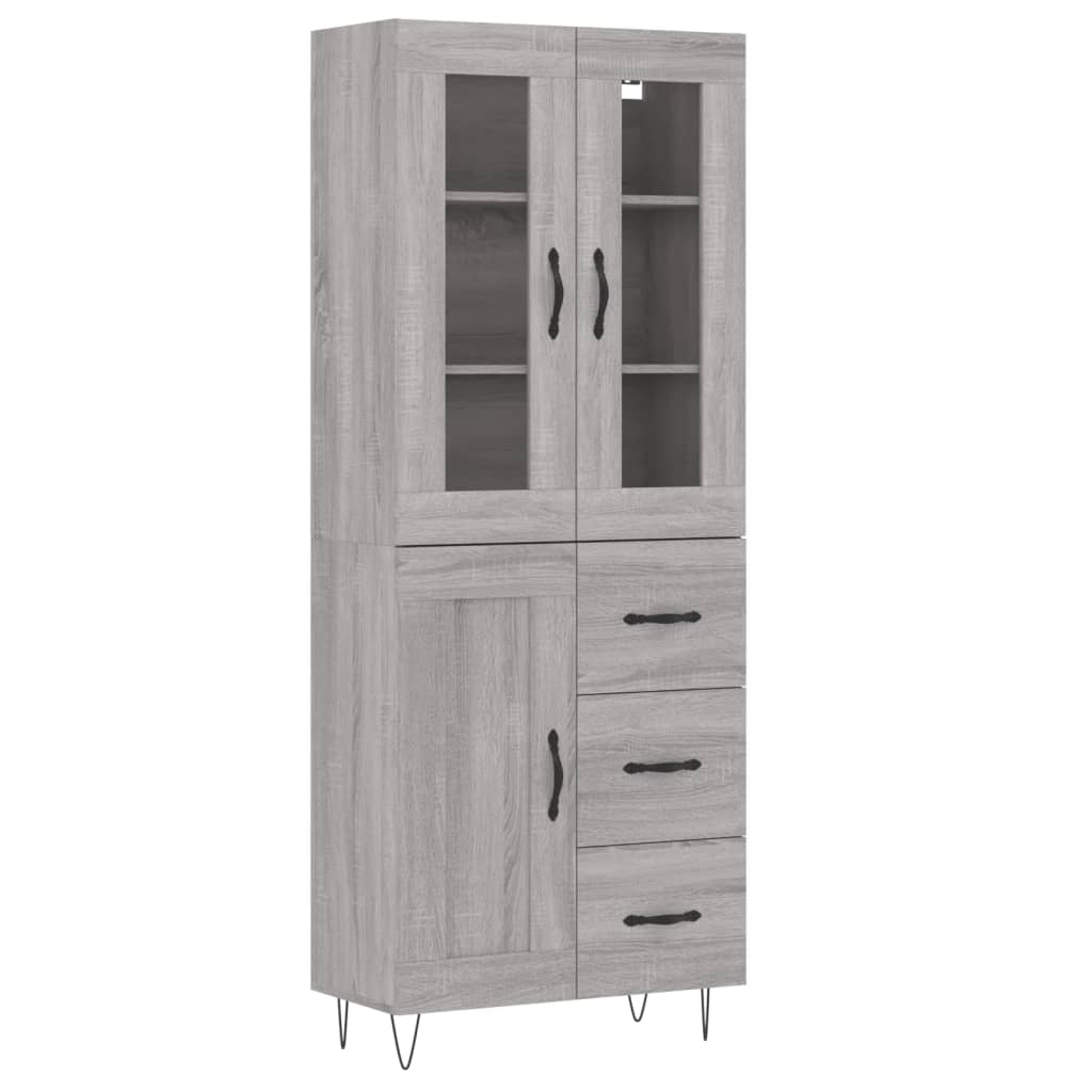 Buffet haut Sonoma gris 69,5x34x180 cm Bois d'ingénierie