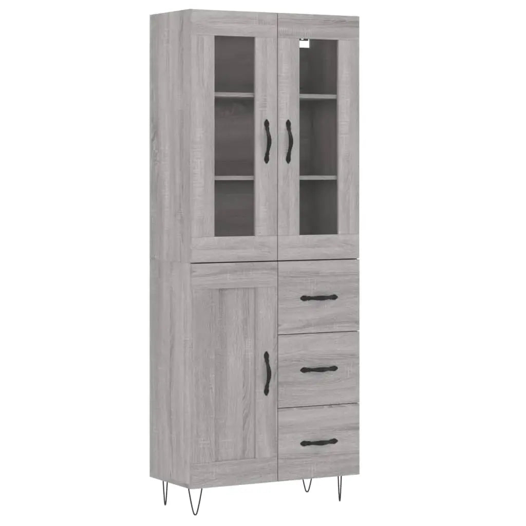 Buffet haut Sonoma gris 69,5x34x180 cm Bois d’ingénierie - XIOS