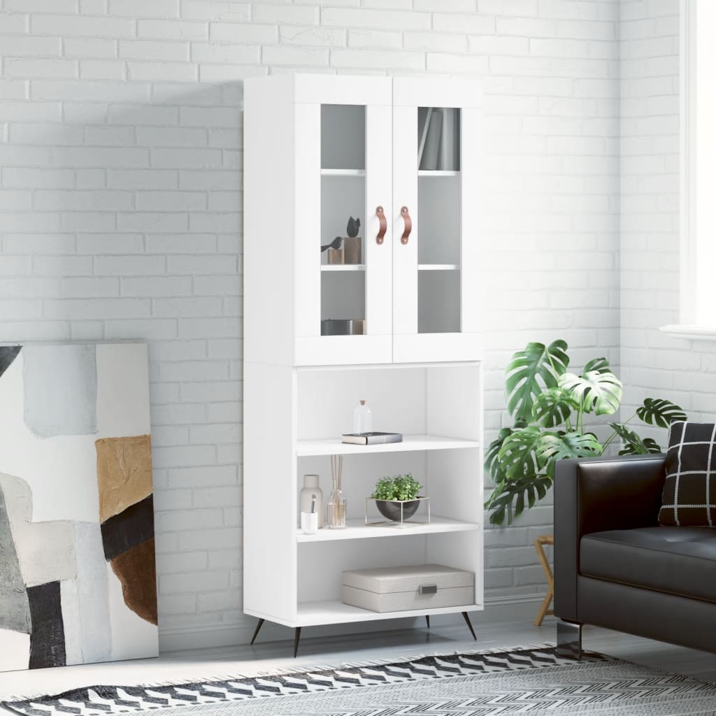 Buffet haut Blanc 69,5x34x180 cm Bois d'ingénierie - XIOS