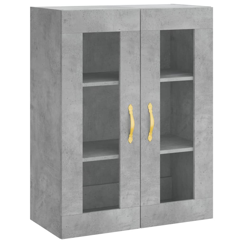 Buffet haut Gris béton 69,5x34x180 cm Bois d'ingénierie - XIOS