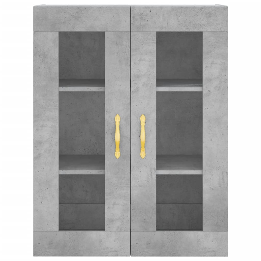 Buffet haut Gris béton 69,5x34x180 cm Bois d'ingénierie - XIOS