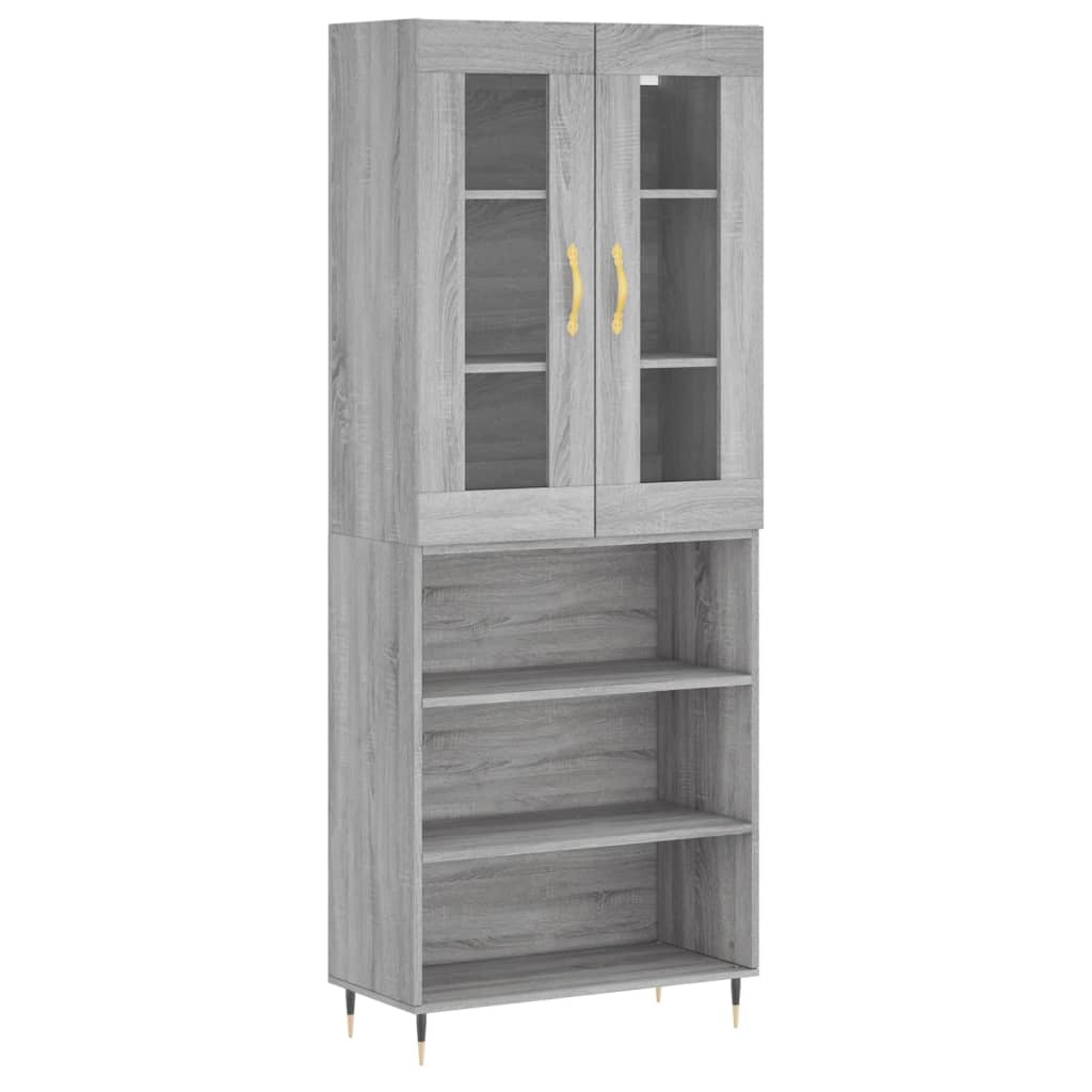 Buffet haut Sonoma gris 69,5x34x180 cm Bois d'ingénierie - XIOS