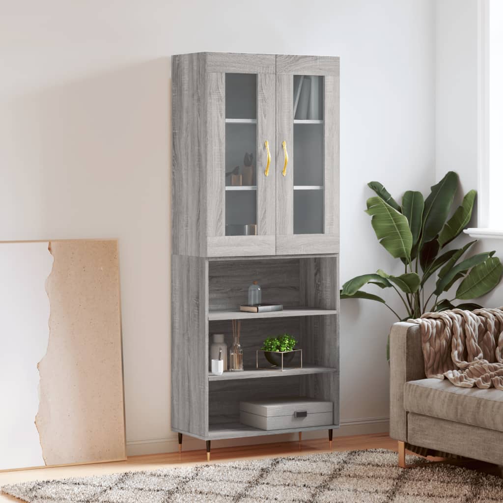 Buffet haut Sonoma gris 69,5x34x180 cm Bois d'ingénierie - XIOS