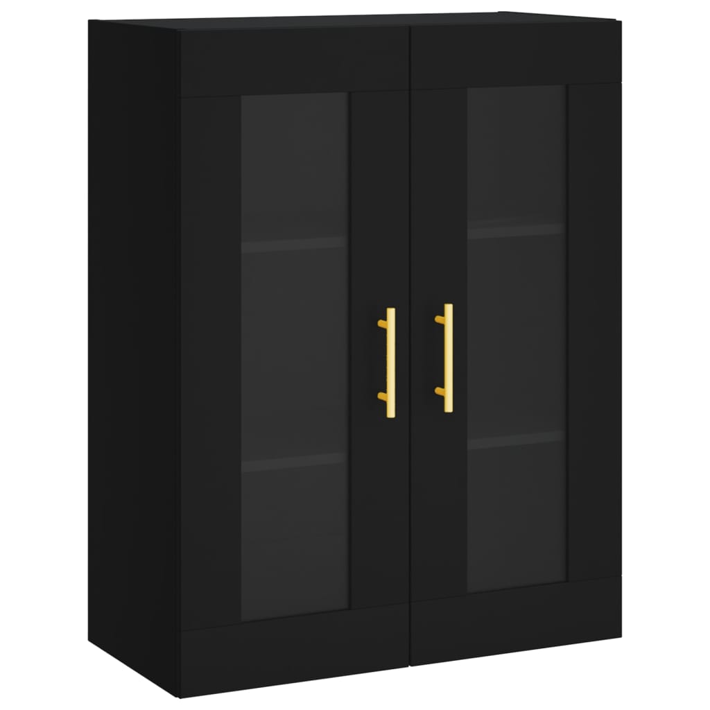 Buffet haut Noir 69,5x34x180 cm Bois d'ingénierie - XIOS