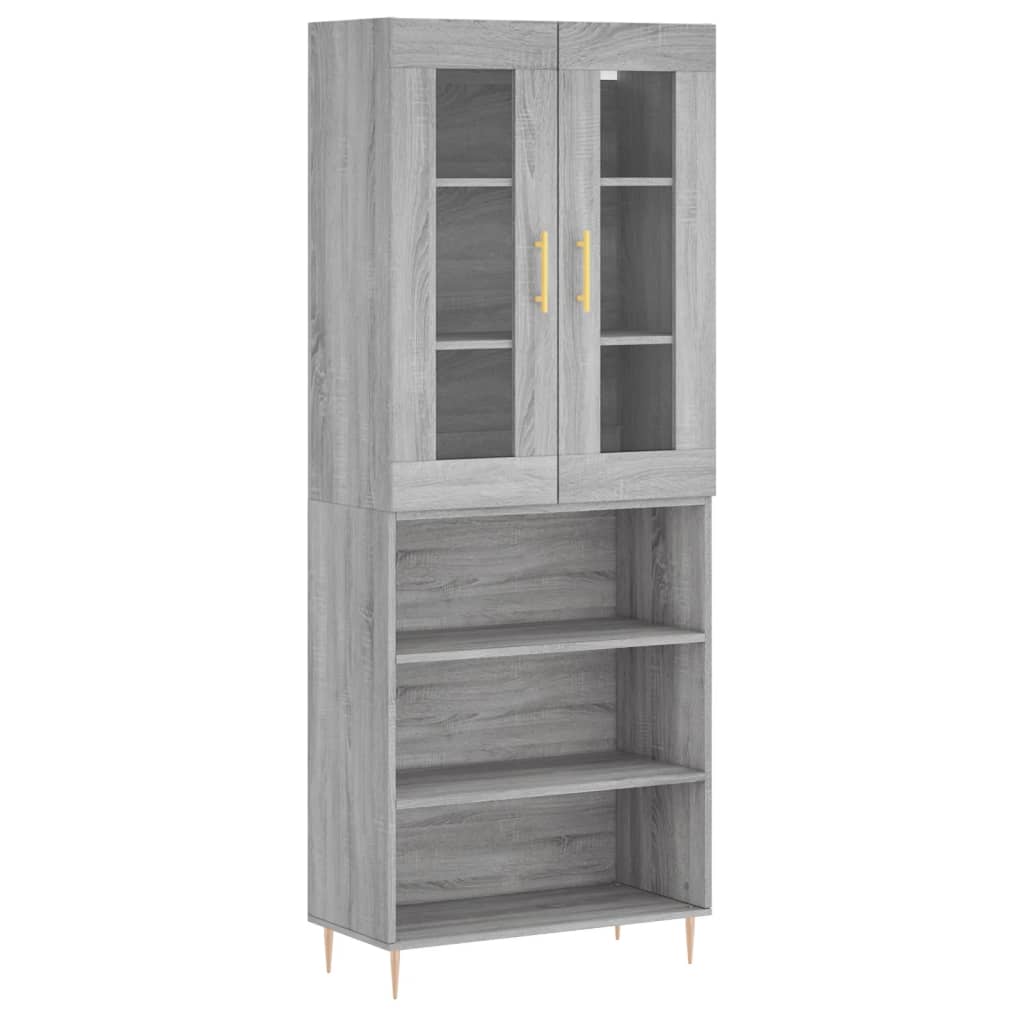 Buffet haut Sonoma gris 69,5x34x180 cm Bois d'ingénierie - XIOS