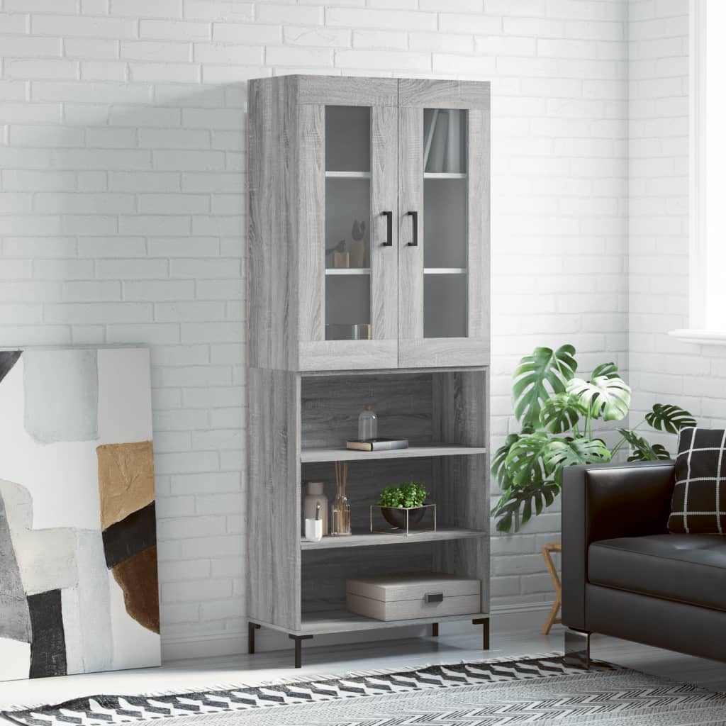 Buffet haut Sonoma gris 69,5x34x180 cm Bois d'ingénierie - XIOS