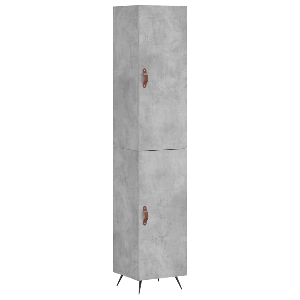 Buffet haut Gris béton 34,5x34x180 cm Bois d'ingénierie - XIOS