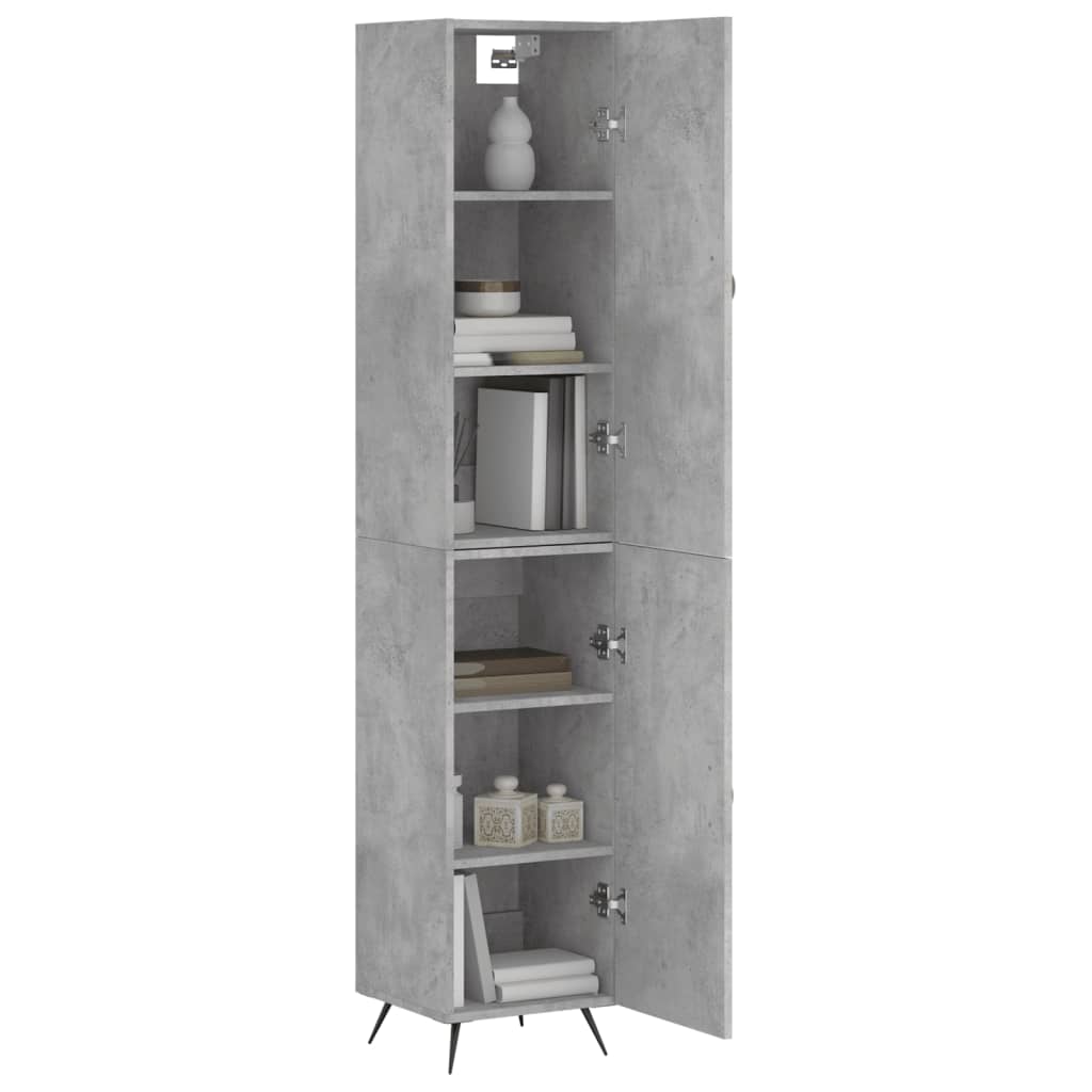 Buffet haut Gris béton 34,5x34x180 cm Bois d'ingénierie - XIOS