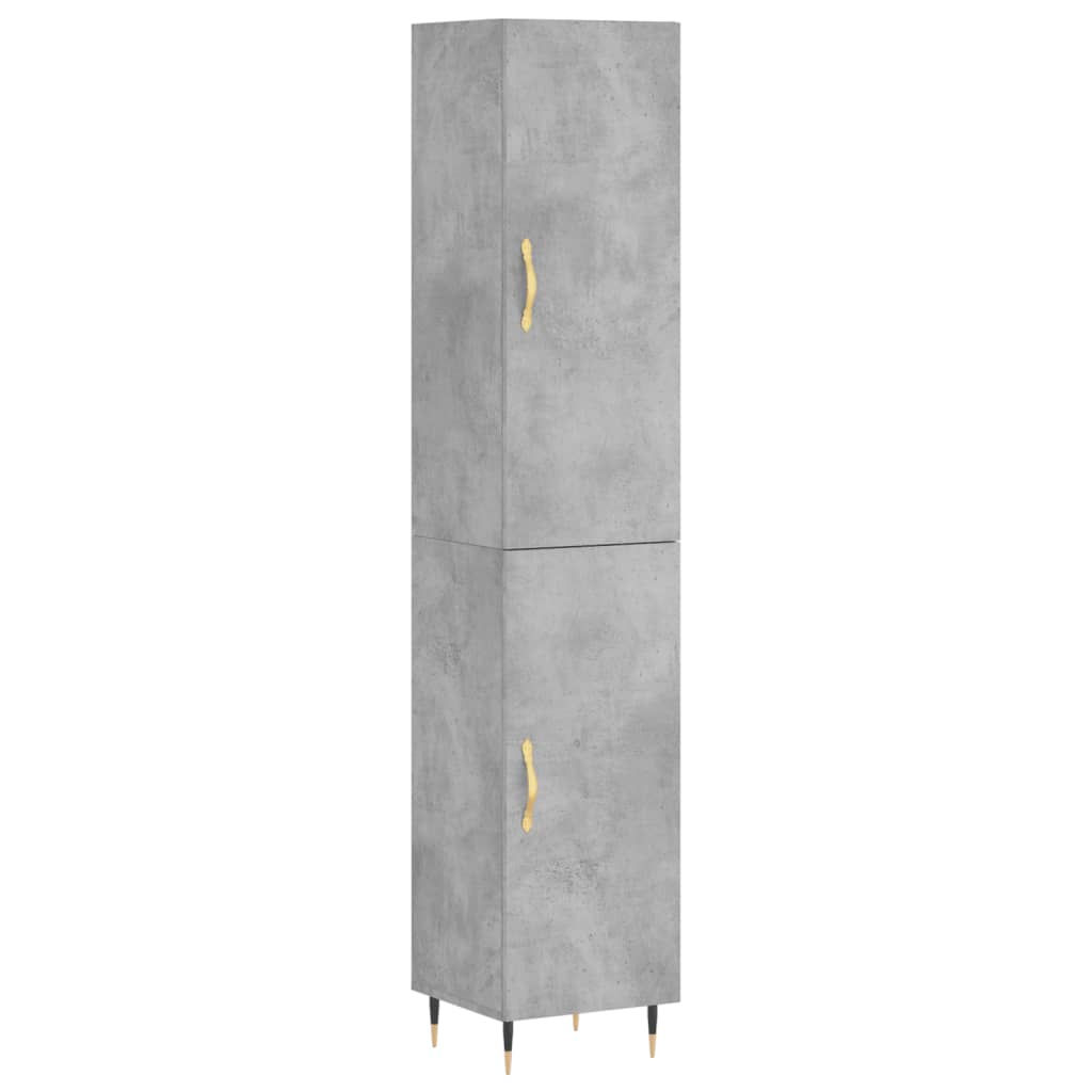 Buffet haut Gris béton 34,5x34x180 cm Bois d'ingénierie - XIOS