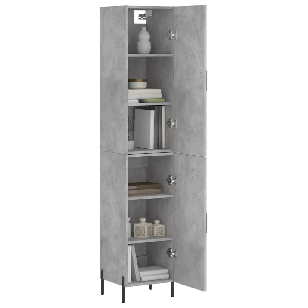 Buffet haut Gris béton 34,5x34x180 cm Bois d'ingénierie - XIOS