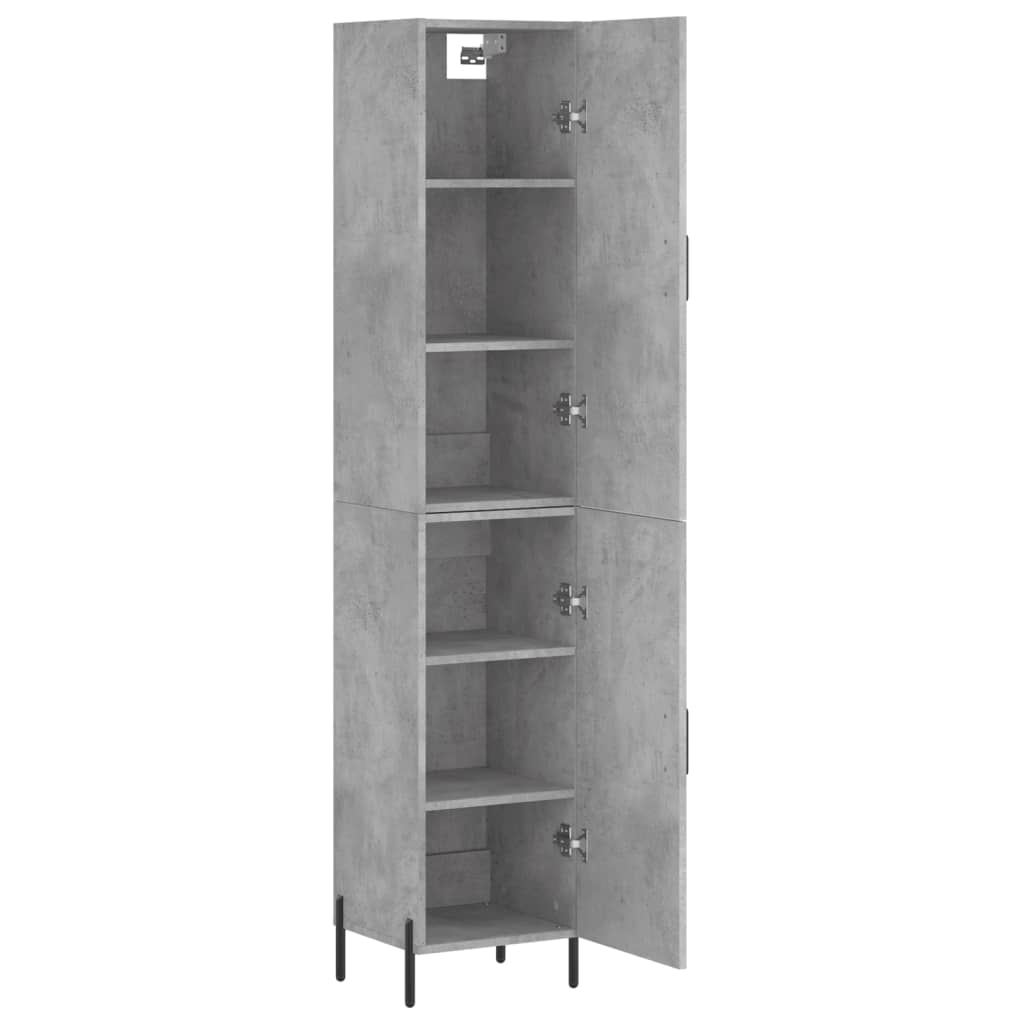 Buffet haut Gris béton 34,5x34x180 cm Bois d'ingénierie - XIOS