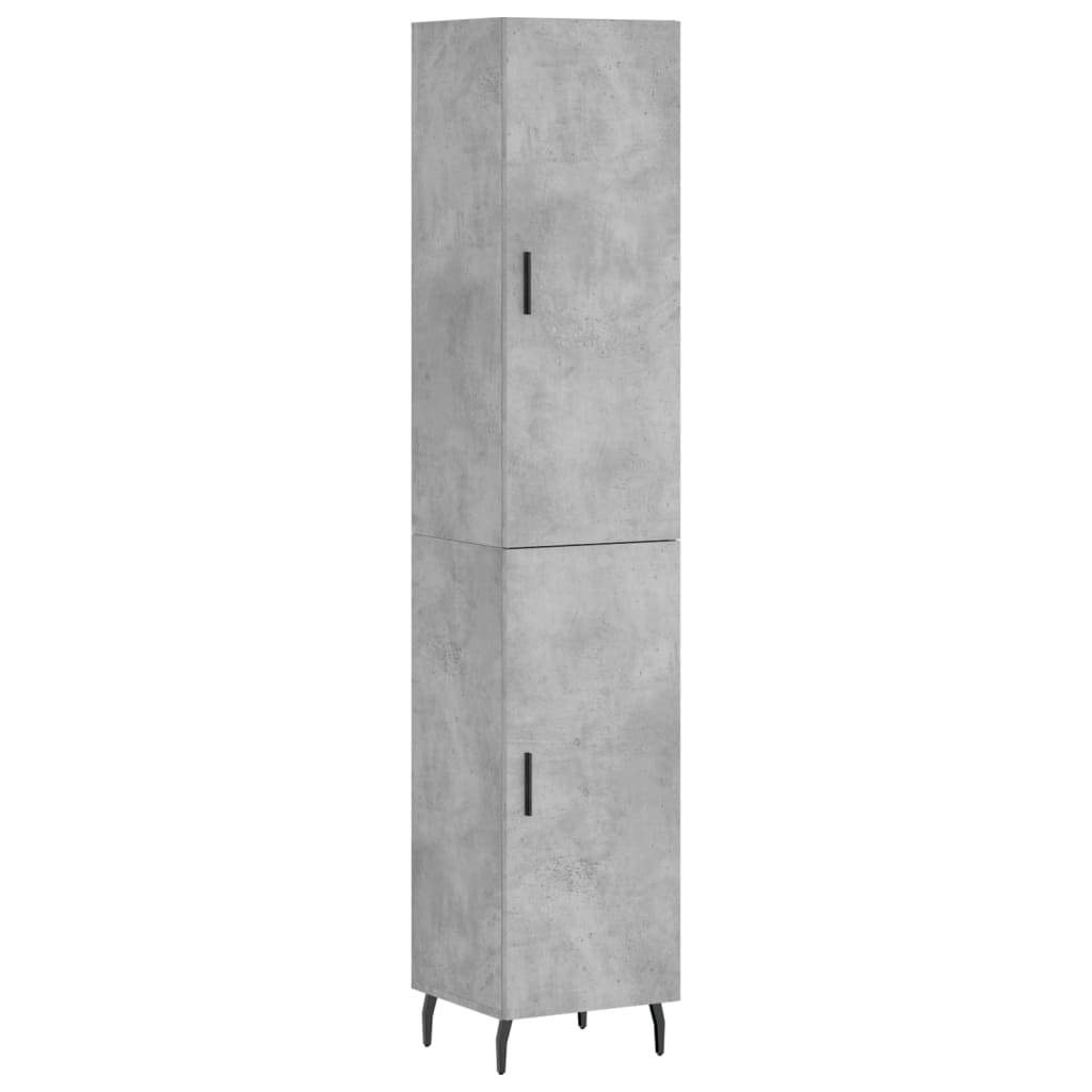 Buffet haut Gris béton 34,5x34x180 cm Bois d'ingénierie - XIOS