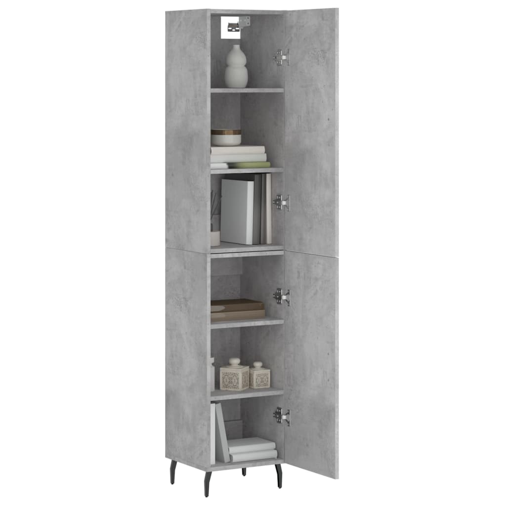 Buffet haut Gris béton 34,5x34x180 cm Bois d'ingénierie - XIOS