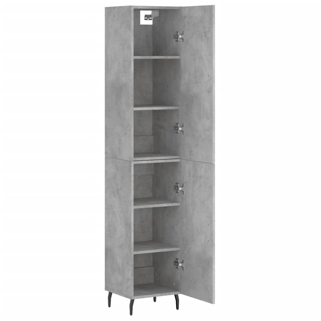 Buffet haut Gris béton 34,5x34x180 cm Bois d'ingénierie - XIOS