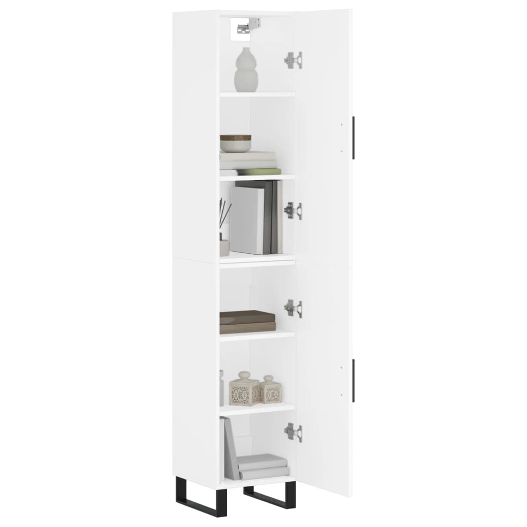 Buffet haut Blanc 34,5x34x180 cm Bois d'ingénierie - XIOS