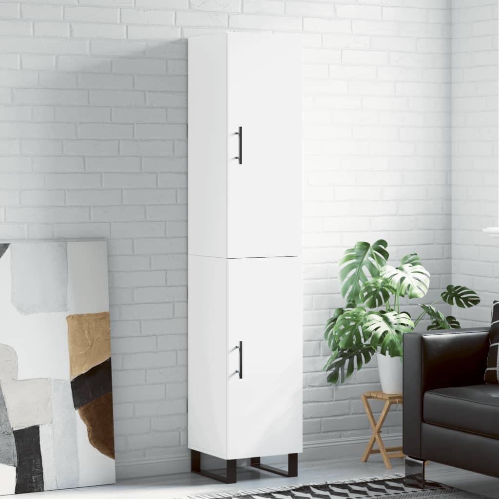 Buffet haut Blanc 34,5x34x180 cm Bois d'ingénierie - XIOS