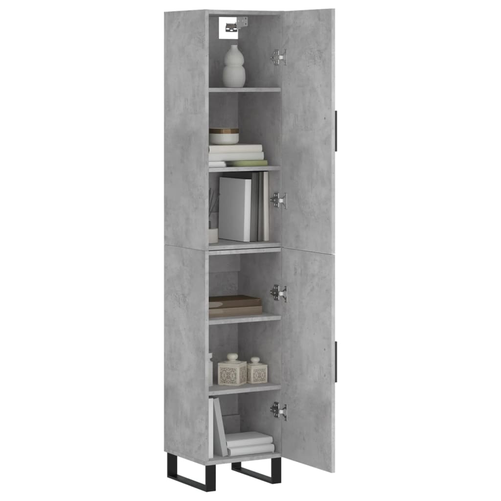 Buffet haut Gris béton 34,5x34x180 cm Bois d'ingénierie - XIOS