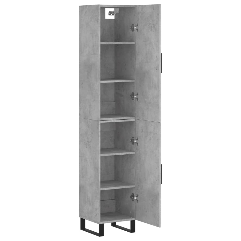 Buffet haut Gris béton 34,5x34x180 cm Bois d'ingénierie - XIOS