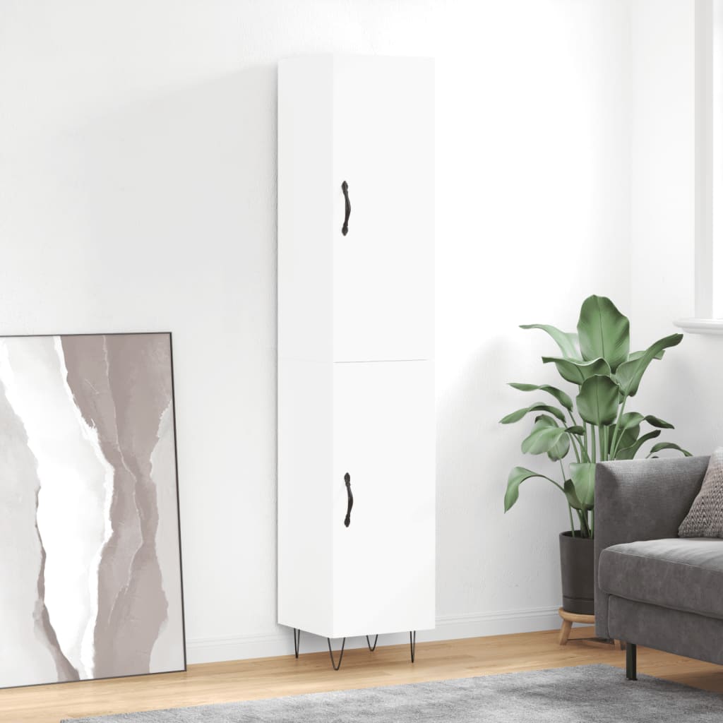 Buffet haut Blanc 34,5x34x180 cm Bois d'ingénierie - XIOS