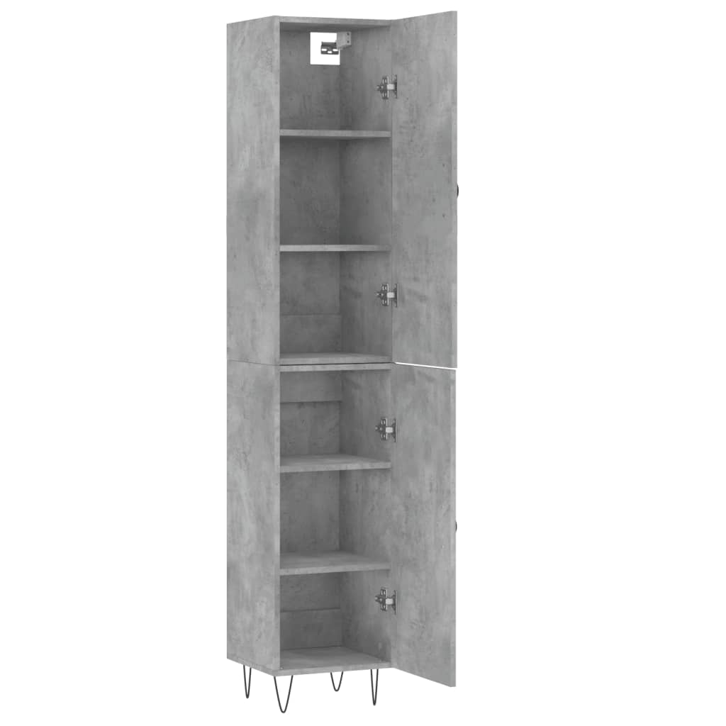 Buffet haut Gris béton 34,5x34x180 cm Bois d'ingénierie - XIOS