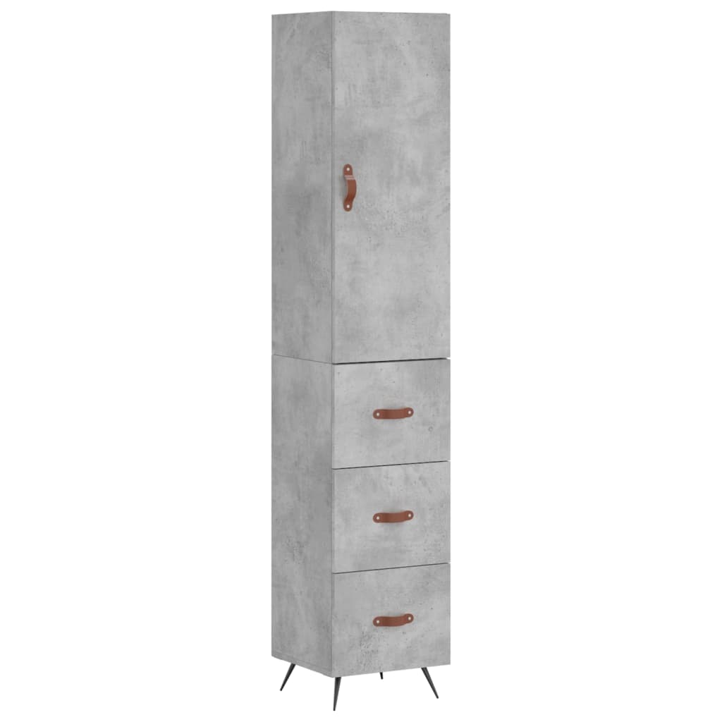 Buffet haut Gris béton 34,5x34x180 cm Bois d'ingénierie - XIOS