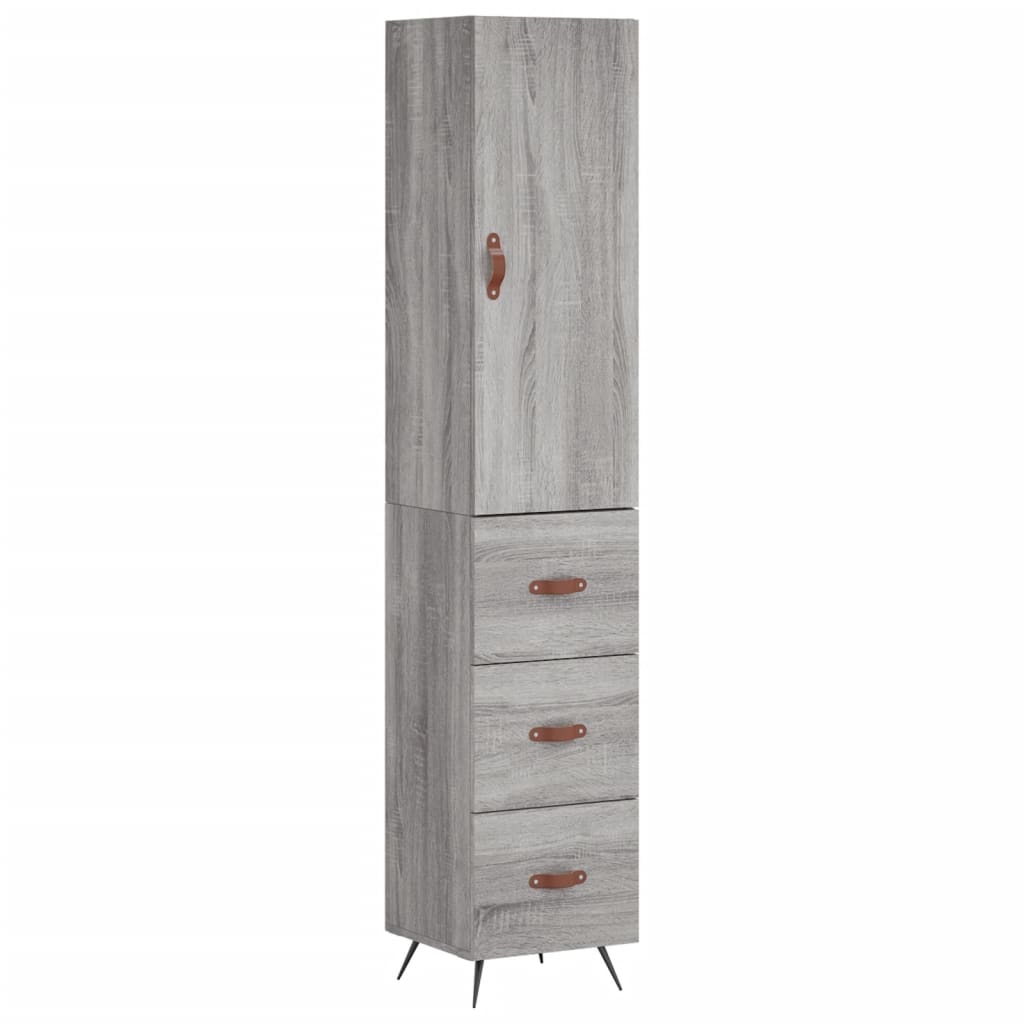 Buffet haut Sonoma gris 34,5x34x180 cm Bois d'ingénierie - XIOS