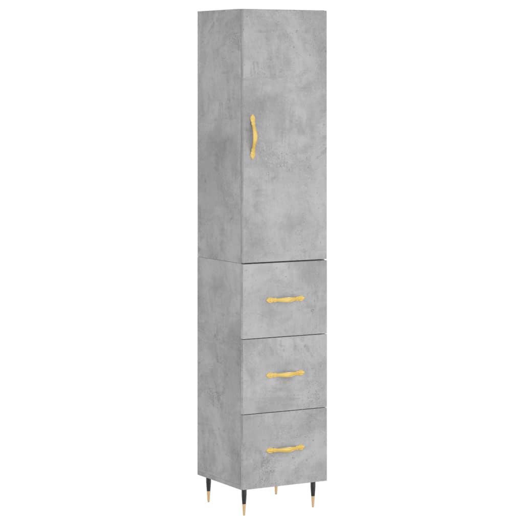 Buffet haut Gris béton 34,5x34x180 cm Bois d'ingénierie - XIOS