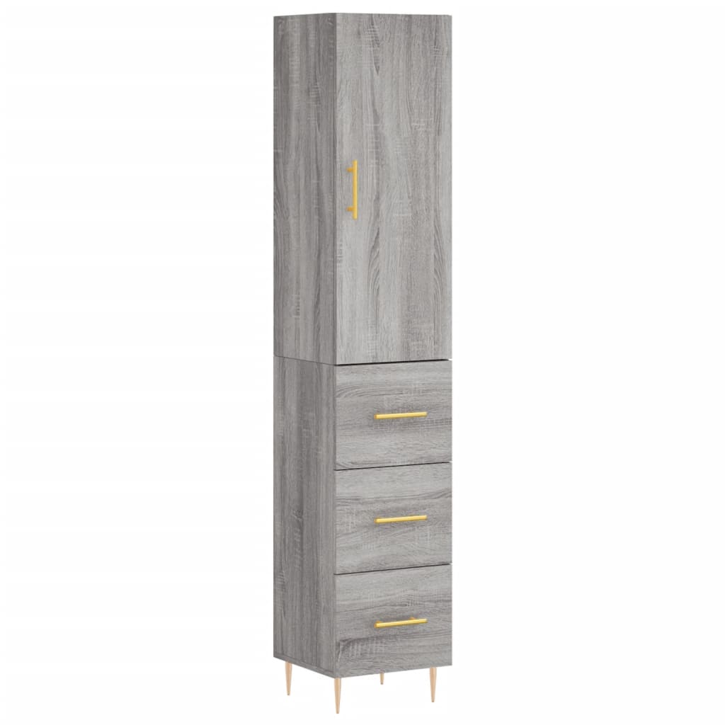 Buffet haut Sonoma gris 34,5x34x180 cm Bois d'ingénierie - XIOS