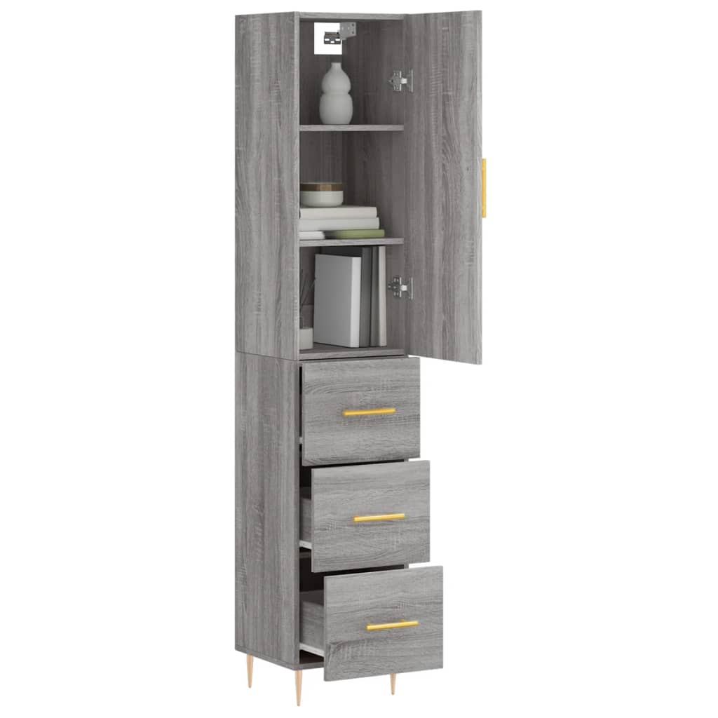 Buffet haut Sonoma gris 34,5x34x180 cm Bois d'ingénierie - XIOS