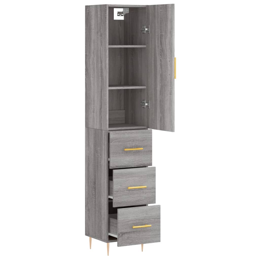 Buffet haut Sonoma gris 34,5x34x180 cm Bois d'ingénierie - XIOS