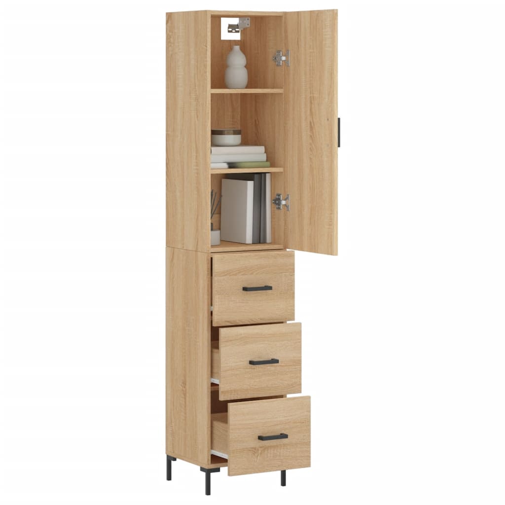Buffet haut Chêne sonoma 34,5x34x180 cm Bois d'ingénierie - XIOS