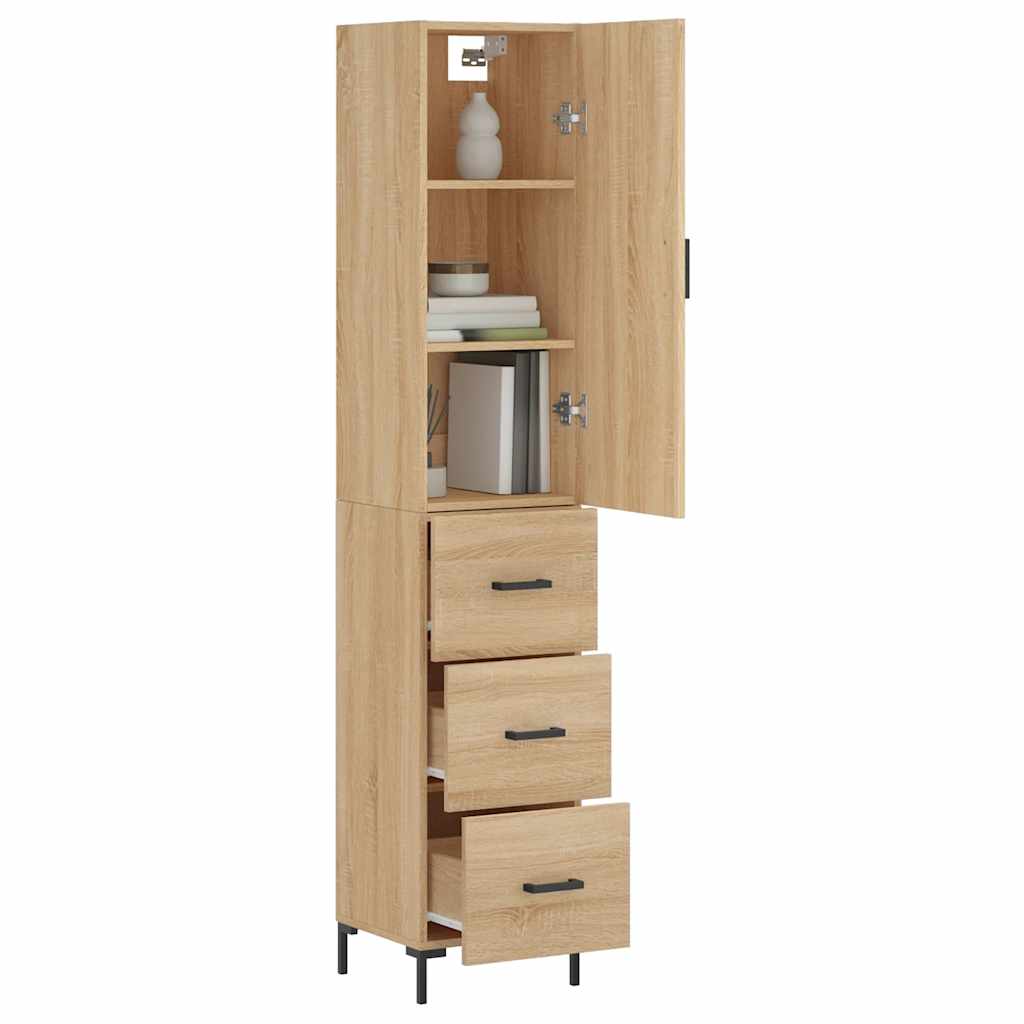 Buffet haut Chêne sonoma 34,5x34x180 cm Bois d'ingénierie - XIOS