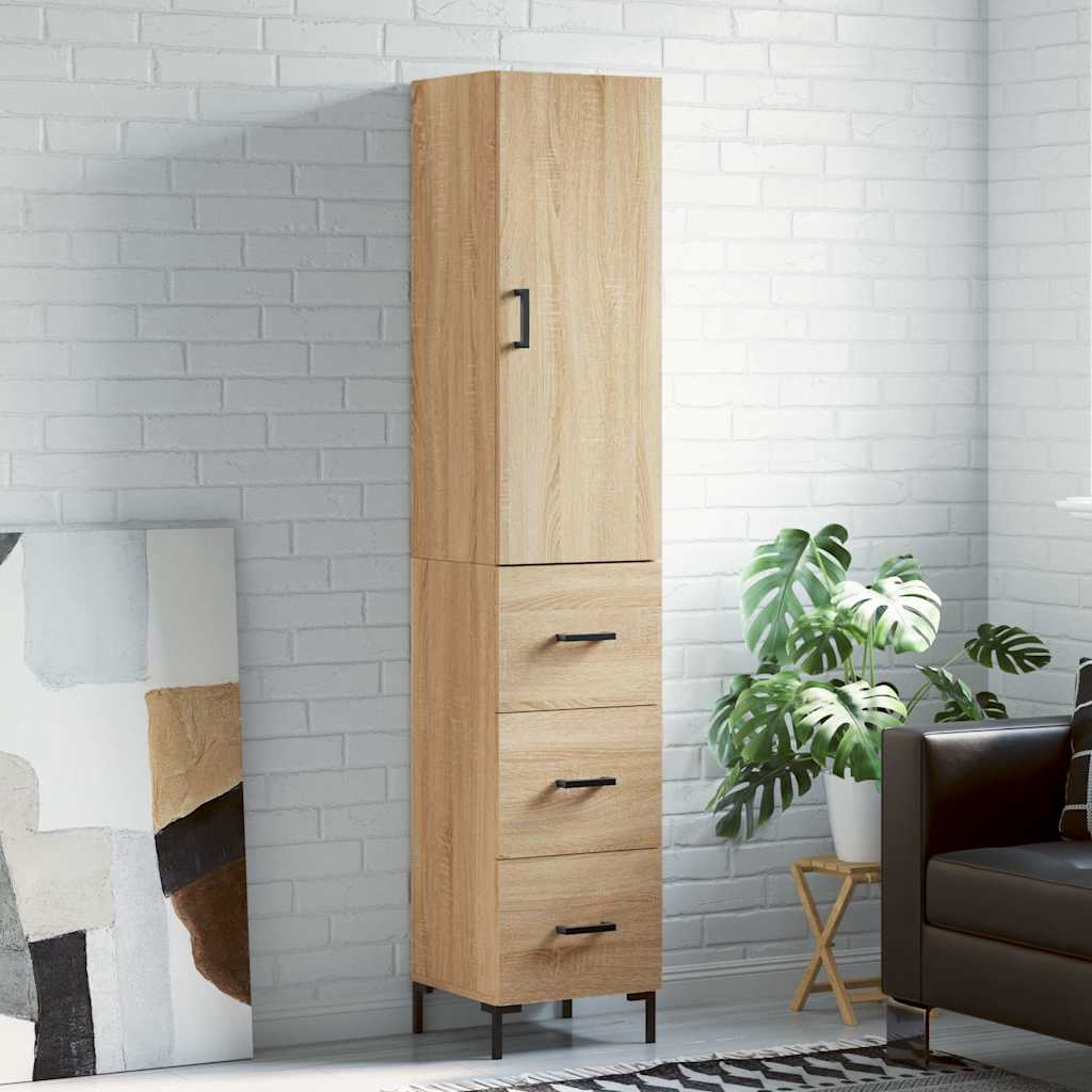 Buffet haut Chêne sonoma 34,5x34x180 cm Bois d'ingénierie - XIOS
