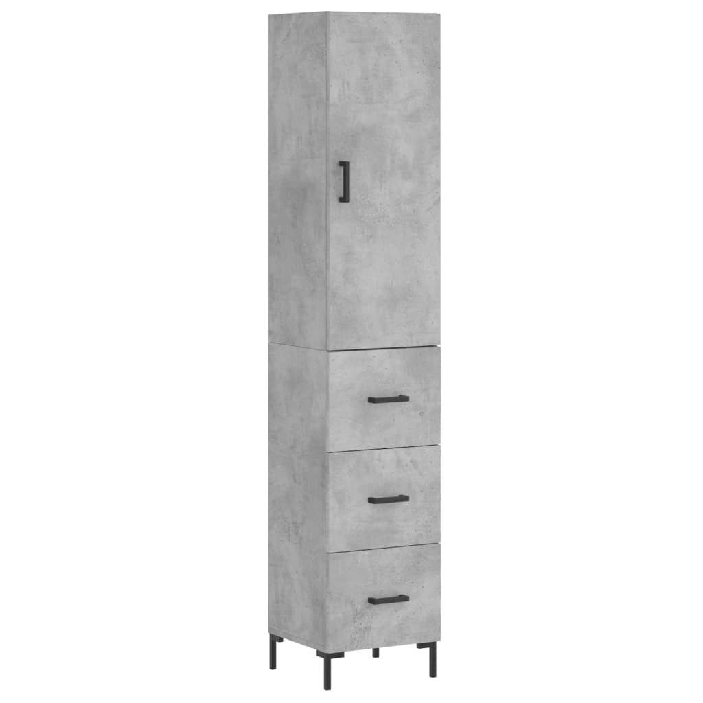 Buffet haut Gris béton 34,5x34x180 cm Bois d'ingénierie - XIOS
