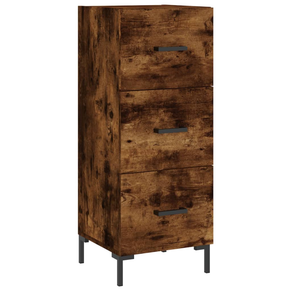 Buffet haut Chêne fumé 34,5x34x180 cm Bois d'ingénierie - XIOS