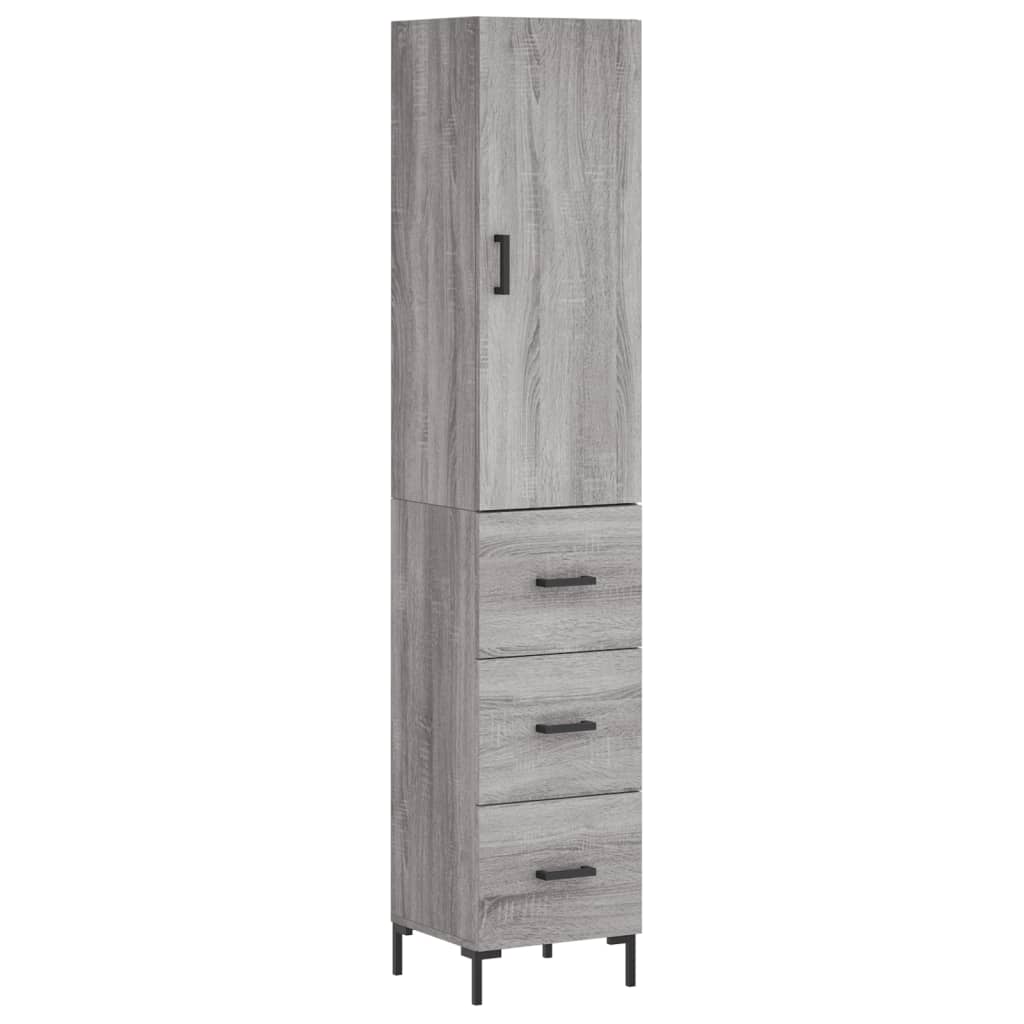 Buffet haut Sonoma gris 34,5x34x180 cm Bois d'ingénierie - XIOS
