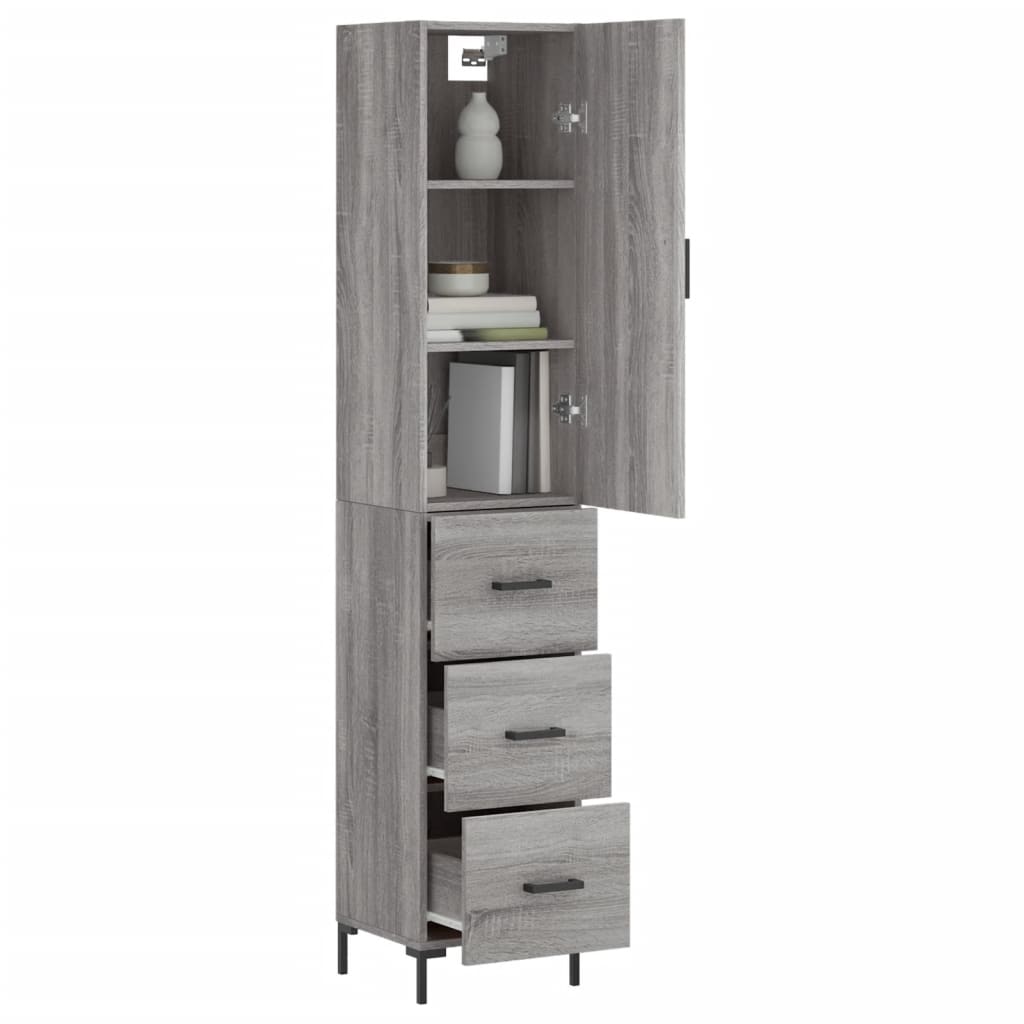 Buffet haut Sonoma gris 34,5x34x180 cm Bois d'ingénierie - XIOS