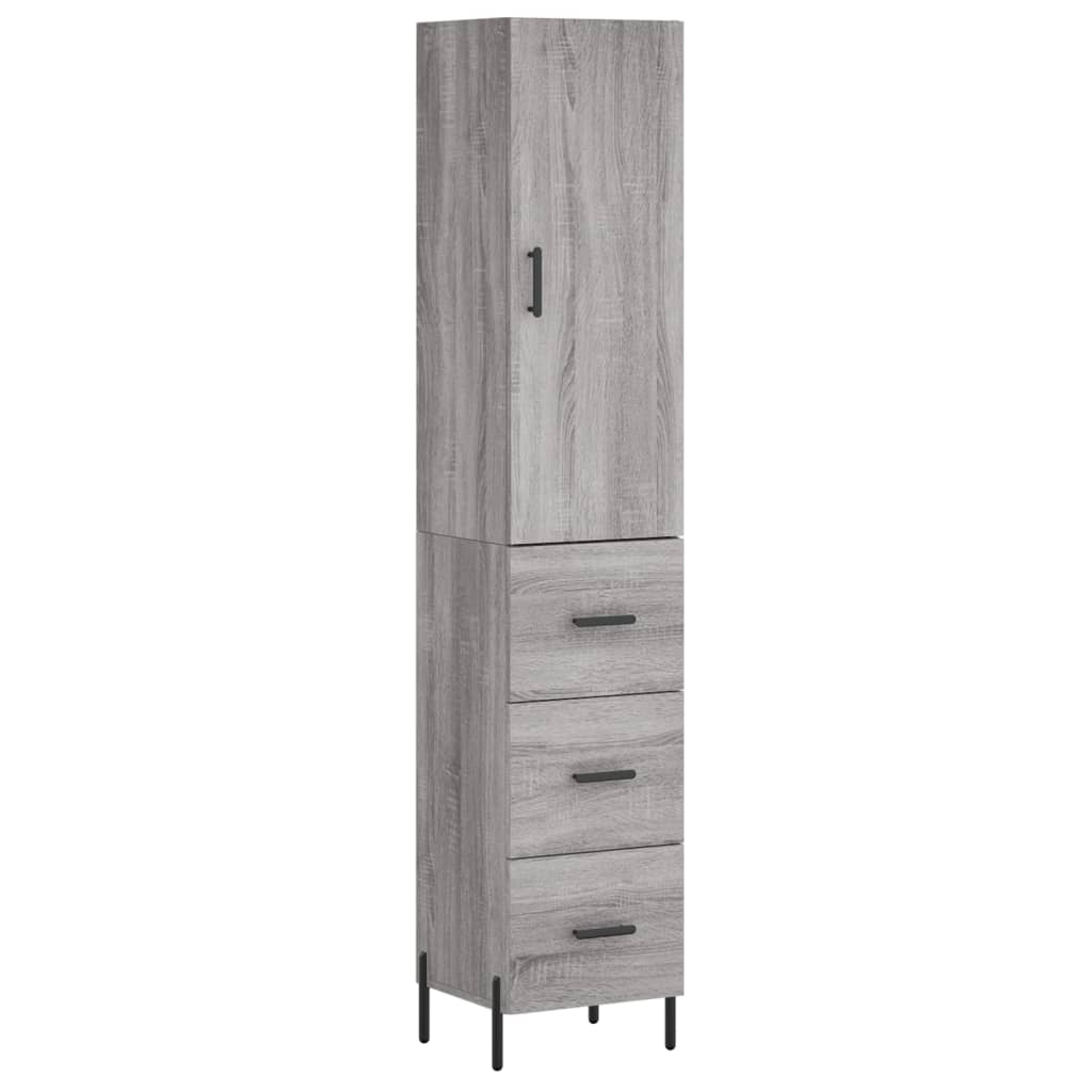 Buffet haut Sonoma gris 34,5x34x180 cm Bois d'ingénierie - XIOS