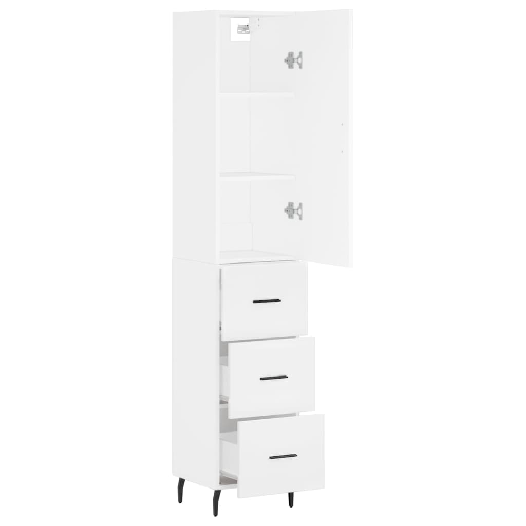Buffet haut Blanc 34,5x34x180 cm Bois d'ingénierie - XIOS