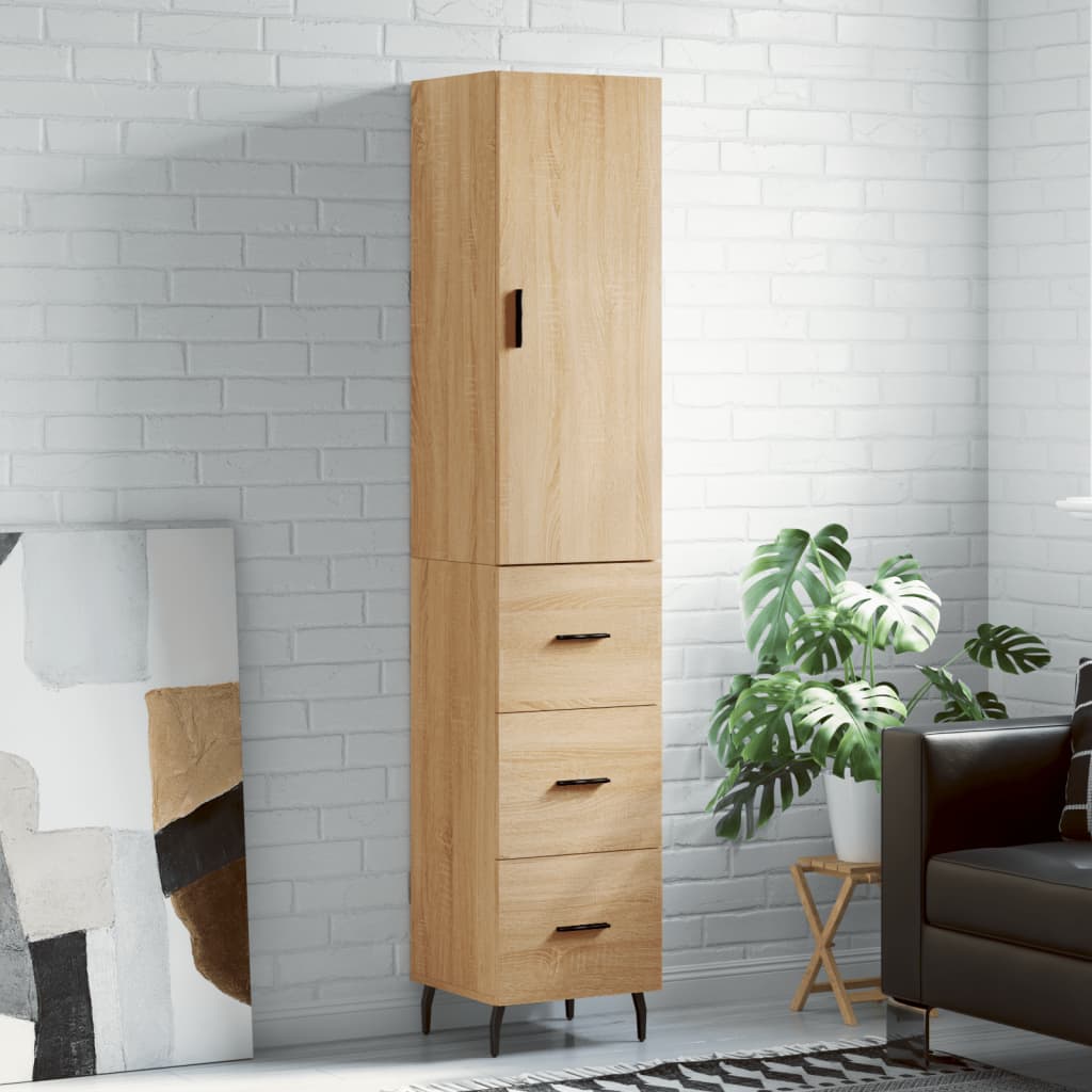 Buffet haut Chêne sonoma 34,5x34x180 cm Bois d'ingénierie - XIOS