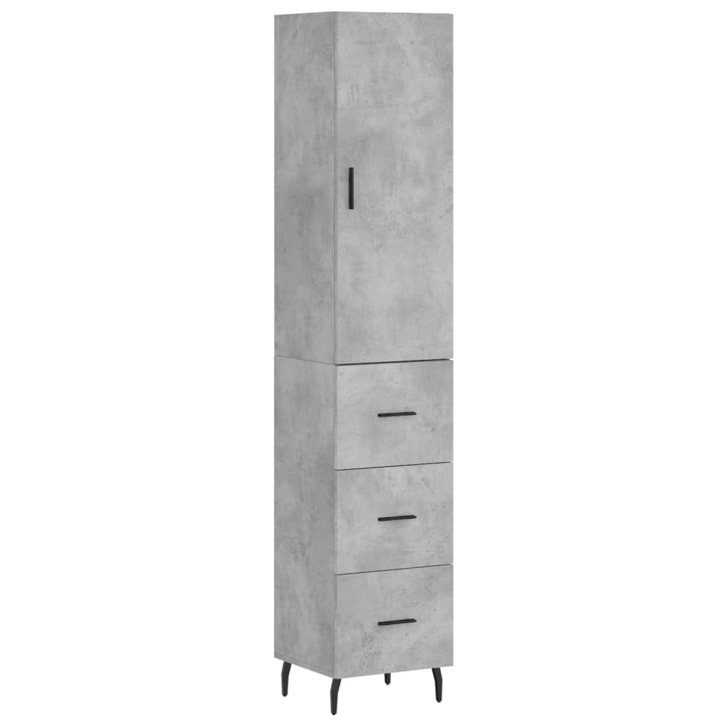 Buffet haut Gris béton 34,5x34x180 cm Bois d'ingénierie - XIOS