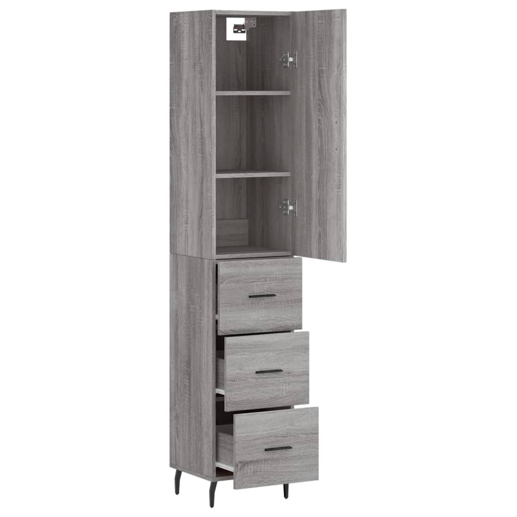 Buffet haut Sonoma gris 34,5x34x180 cm Bois d'ingénierie - XIOS