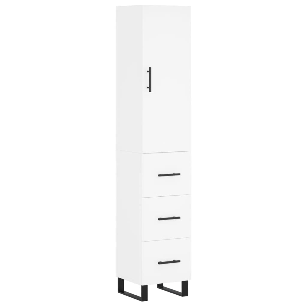 Buffet haut Blanc 34,5x34x180 cm Bois d'ingénierie - XIOS