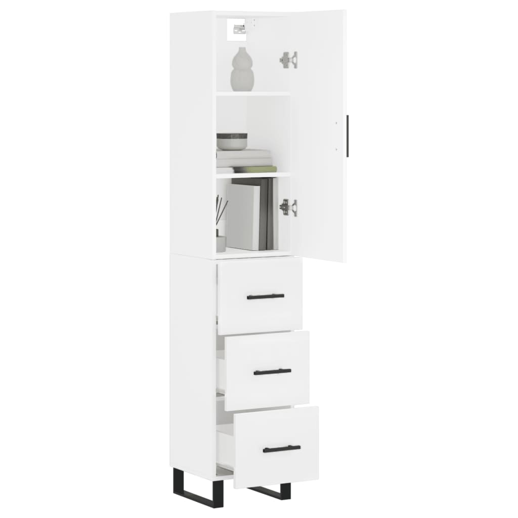 Buffet haut Blanc 34,5x34x180 cm Bois d'ingénierie - XIOS