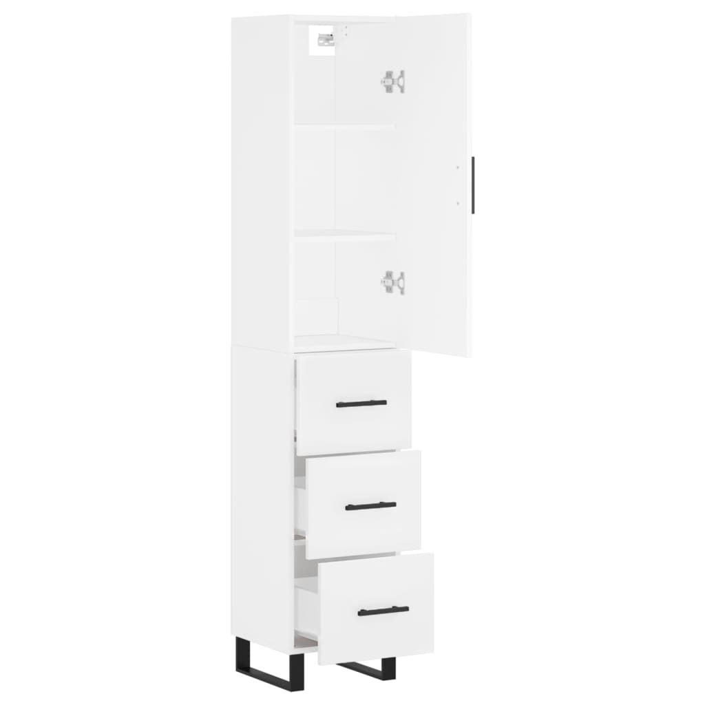 Buffet haut Blanc 34,5x34x180 cm Bois d'ingénierie - XIOS