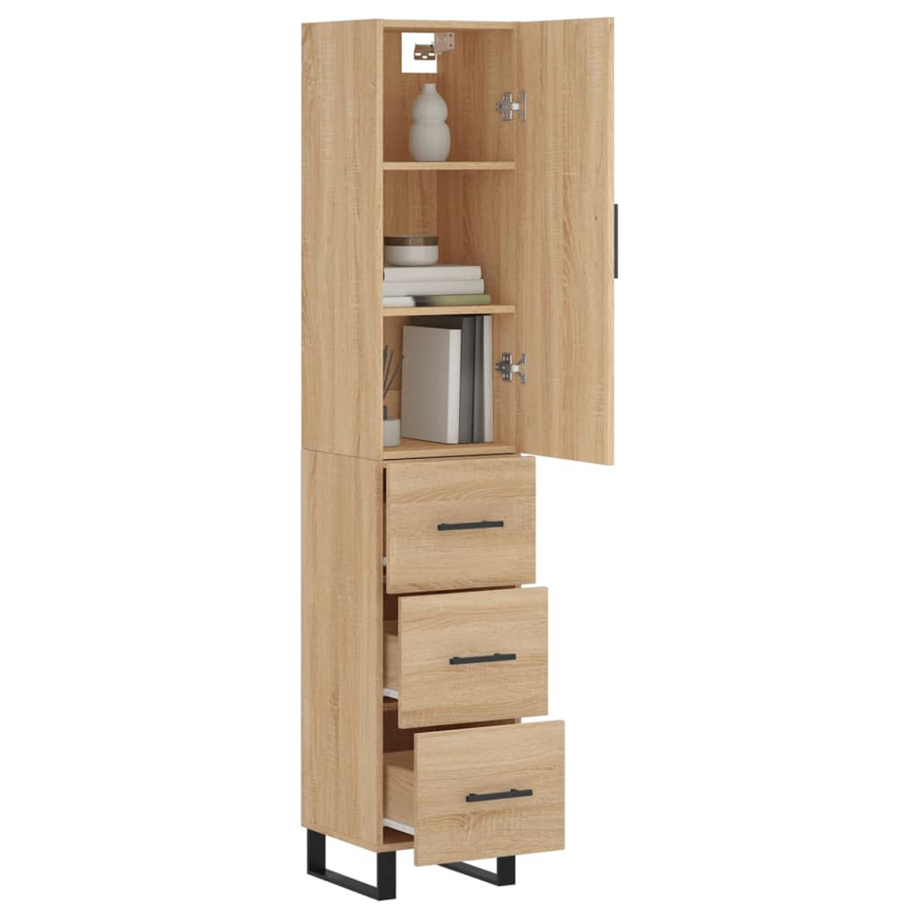 Buffet haut Chêne sonoma 34,5x34x180 cm Bois d'ingénierie - XIOS